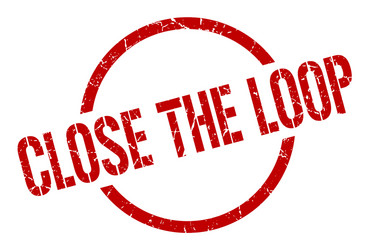 close the loop stamp vector image