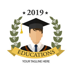 Graduate student icon flat isolated vector