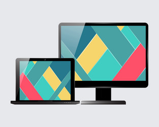 laptop monitor set vector image