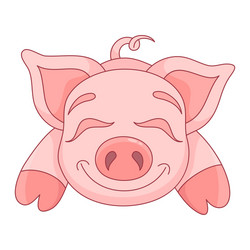 cute pig funny piggy vector image