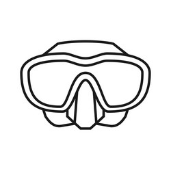 scuba diving mask goggles snorkeling icon vector image