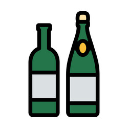 icon of wine and champagne bottles vector image