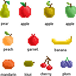 pixel fruit collection vector image