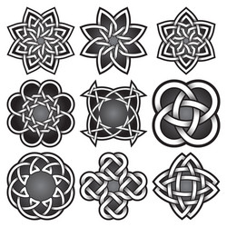 set of logo symbols in celtic knots style vector image