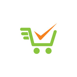 shopping cart check mark logo vector image