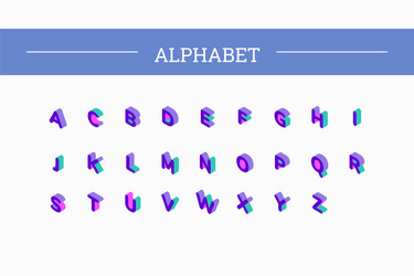 font isometric set 3d vector image