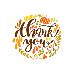 thanksgiving card design with elegant branch round vector image