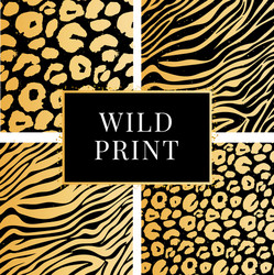 a collection four different animal wild print vector image