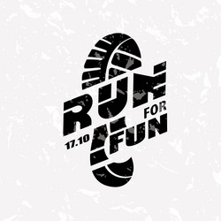 run symbol in grunge style marathon icon poster vector image