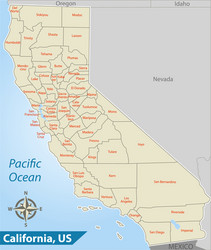 map state california usa vector image