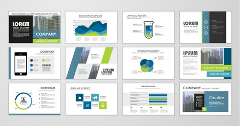 brochure template design set vector image