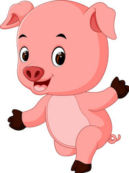 funny pig cartoon vector image