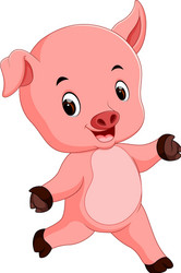 funny pig cartoon vector image