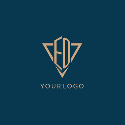 eo logo initials triangle shape style creative vector image