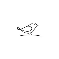 Bird line logo design vector