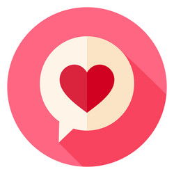 love heart speech bubble circle icon with long vector image