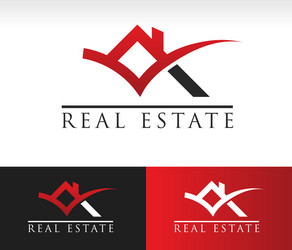 real estate house roof logo icon vector image