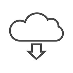 cloud storage thin line icon vector image