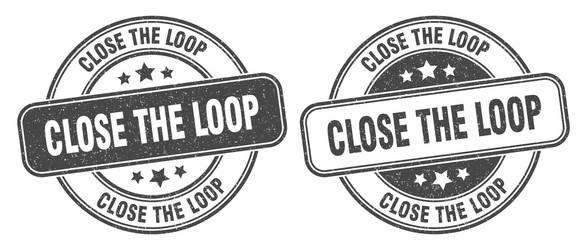 close loop stamp label round vector image