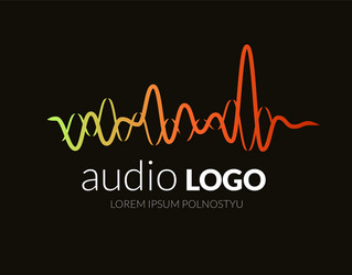 logo sound wave studio music dj audio system vector image