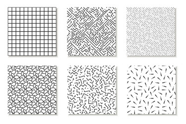 collection of seamless memphis patterns cards vector image