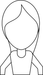 woman faceless avatar cartoon in black and white vector image