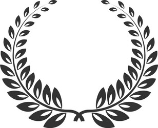 laurel wreath line art icon victory branch vector image