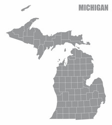 michigan county map vector image