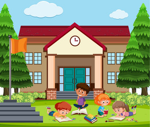 student learning outside school vector image