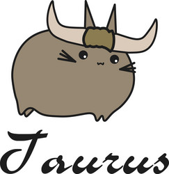 bunny zodiac sign taurus in cartoon style vector image