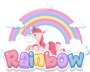 font design for word rainbow vector image