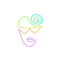 continuous bright gradient line face in sun vector image