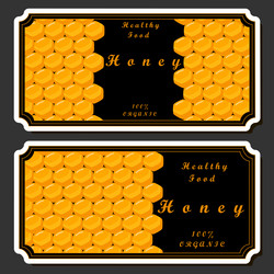 on theme for label of sugary flowing down honey vector image