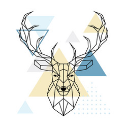 deer polygonal head scandinavian vector image