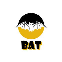 emblem flying bat vector image