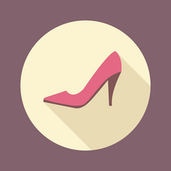 shopping high-heeled shoes flat icon vector image