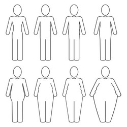 from thin to fat human body pictograph different vector image