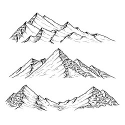 hand drawn the mountains vector image