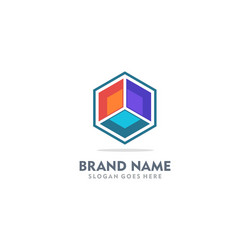 cube 3d box colored company logo vector image