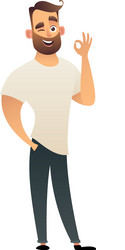 man showing gesture okay ok vector image