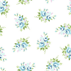 seamless floral pattern with blue rose vector image