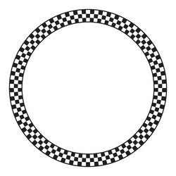 circle frame with checkered print round framework vector image