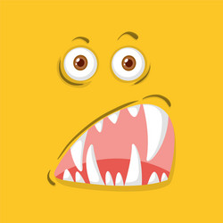 a yellow monster face vector image