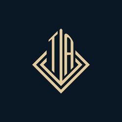 initials ta logo rhombus lines shape style luxury vector image