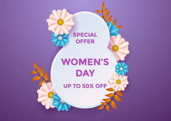 women day background special offer sale vector image