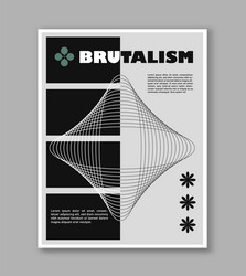 brutalism poster design abstract geometric vector image