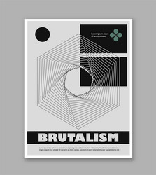 brutalism poster design abstract geometric vector image