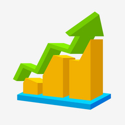 chart icon arrow up statistic sign vector image