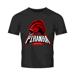 furious piranha sport logo concept isolated vector image