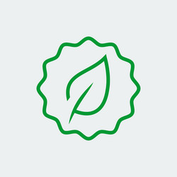 eco badge icon in thin line style vector image